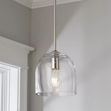 Glass Pendant Lights for Kitchens & More - Shades of Light Glass Kitchen Pendant Lights, Glass Pendant Shades, Clear Glass Pendant Light, Glass Pendant Lights, Chrome Kitchen, Pendant Light Styles, Blown Glass Pendant, Shades Of Light, Kitchen Pendants