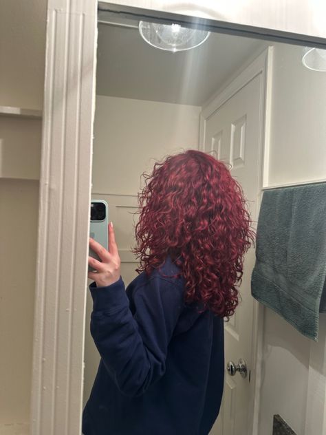 Red Hair Color Ideas, Cherry Red Hair, Dyed Curly Hair, Wine Red Hair, Natural Curly Hair Cuts, Red Hair Inspo, Wine Hair, Cherry Hair, Red Curly Hair