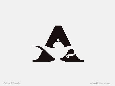 A + Aladdin's Lamp - Logo Design Letter A Logo Design Ideas, Logo Design Office, Letter A Design, Lamp Logo, Lettermark Logo, Typographic Logo Design, A Typography, Type Inspiration, Typographic Logo