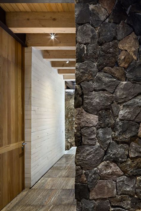 Toucan House by Taller Hector Barroso: House In Mexico, Case In Pietra, Houses In Mexico, Stone Wall Design, Concrete Houses, Stone Masonry, Stone Architecture, Stone Cladding, Timber Cladding