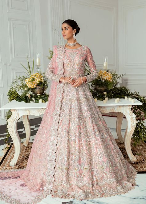 Pakistani Bridal Wedding Dresses – Akbar Aslam Pink Indian Wedding Dress, Pink Indian Wedding, Akbar Aslam, Pakistani Bridal Dress, Walima Dress, Long Sleeve Bridal Gown, Desi Wedding Dresses, Asian Wedding Dress, Bridal Dresses Pakistan