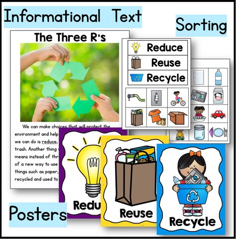 three rs 1 Kindergarten Science Lessons, Preschool Earth Day, Taking Care Of The Environment, Articles Activities, Learning Web, Kindergarten Class, Kindergarten Science, Emergent Readers, Kindergarten Teaching