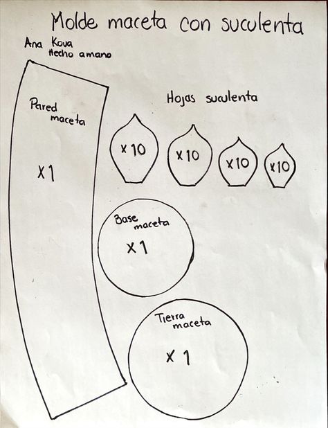 Dejo a sus ordenes un molde pra maceta con suculenta . Yo lo hice en fieltro … espero les sirva 🙌 Cactus Craft, Drawing Classes, Cactus Y Suculentas, Cactus, Felt, Baby Shower, Molde, Tela