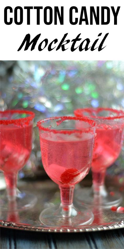 This Cotton Candy Cocktail (non-alcoholic) is an easy mocktail drink recipe to make. It's perfect for serving at baby showers and kids birthday parties. It's also the perfect kid-friendly beverage for the holidays - especially New Year's Eve. #mocktail #drinks #holidays #parties Non Alcoholic Drinks New Years, Kid Friendly Mocktails, Cotton Candy Drinks, Cotton Candy Cocktail, Hosting Christmas Dinner, Mulled Apple Cider, Easy Alcoholic Drinks, Mocktail Drinks, Candy Cocktails