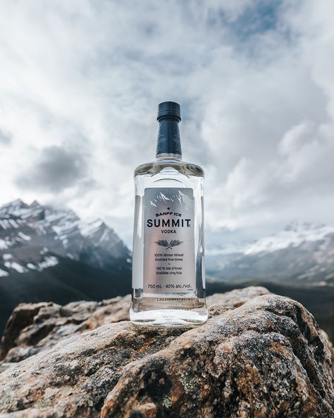 Made with 100% ecological Canadian winter wheat and Rocky Mountain glacier water, Banff Ice Summit is the vodka you've been waiting for. Mountain Product Photography, Vodka Ice, Winter Wheat, Ice Photography, Photo Checklist, Blended Whisky, Whiskey Brands, Candied Orange Peel, Canadian Winter