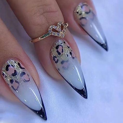 Glitter Stilettos, Black French Tips, Gel Glue, Nagel Tips, Nails Tips, Manicure Diy, Nail Type, Gradient Nails, Nail Length