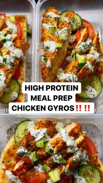 Chicken Kebab Meal Prep, High Protein Chicken Gyro, Meal Prep Mexican Food, High Protein Low Fat Meal Prep, Protein Meal Prep Chicken, High Protein Meal Prep For The Week, Low Fat Meal Prep, Bodybuilding Meal Prep, Chicken And Sauce