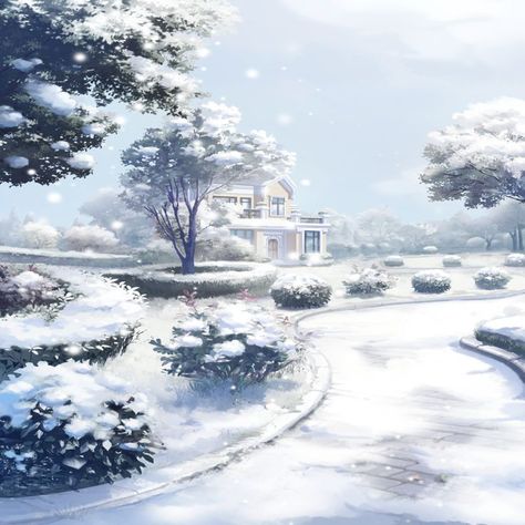 Anime Snowy Background, Snow Aesthetic Anime, Snow Anime Background, Anime Winter Background, Anime Winter Aesthetic, Winter Anime Wallpaper, Snowing Aesthetic Wallpaper, Aesthetic Sleep, Snowy Street