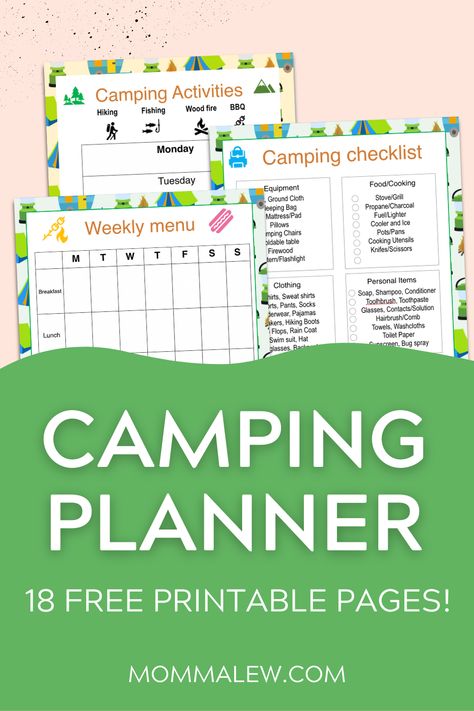 camping planner Camping Meal Planner Free Printable, Camping Binder Free Printable, Camping Free Printables, Camping Trip Packing List, Camping Meal Planner, Camping Checklist Printable, Camping Planner, Notion Meal Planner, Camping Printables