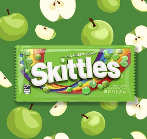 Green Skittles, Funnel Cakes, Grinch Party, Kawaii Cooking, Apple Pies, Funnel Cake, Bite Size, Green Apple, Junk Food