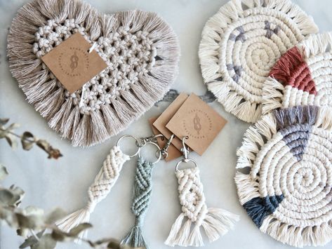 (macrame shop, macrame etsy shop, macrame shop, macrame seller, heart coasters, macrame coasters, macrame accessories, boho decor, macrame keychains, canadian small business, boho-chic accessories, home decor, coaster design idea, macrame coaster photography, fringe coaster, eco friendly decor, teapot holder, plant pot holder, mug rug, plant rug, desk top decor, boho aesthetic, boho indoor decor, boho living room, boho room decor, boho decorations) Macrame Aesthetic Photography, Macrame Product Photography, Coaster Photography, Desk Top Decor, Plant Rug, Round Macrame, Boho Decorations, Macrame Accessories, Store Aesthetic