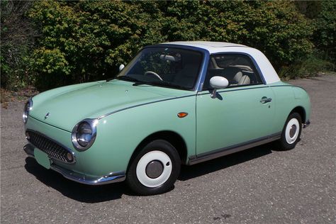 Nissan Figaro 1991, 1991 Nissan Figaro, Figaro Car, Vintage Nissan, Car References, Car Reference, Nissan Figaro, Convertible Cars, Vehicle Reference