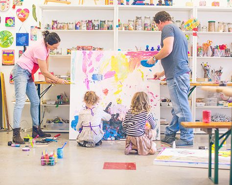 Family Art Studio, Community Art Center, Kids Art Space, Meri Cherry, Artful Parent, Watercolor Classroom, Kids Art Studio, Family Artwork, Kids Workshop