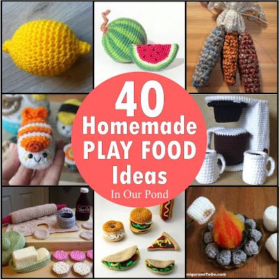 40 Homemade Play Food Ideas from In Our Pond  #giftguide #playkitchen #christmas #holidays #birthday #playfood Diy Play Food, Popcorn Crafts, Crochet Play Food, Homeschool Supplies, Pretend Food, Food Patterns, Christmas Series, Crochet Food, Felt Food