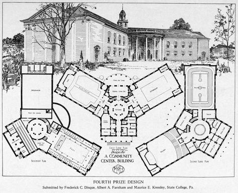 Design for a community center building | archimaps Simple Floor Plans, Wood Packaging, College Architecture, Architectural Design Studio, Setting Inspiration, Building Map, Community Housing, Community Halls, Conceptual Architecture