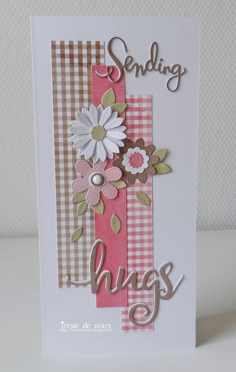 Cards Simple, Slimline Cards, Homemade Greeting Cards, Birthday Card Craft, Hand Made Greeting Cards, Sending Hugs, Making Greeting Cards, Birthday Cards Diy, Stamping Up Cards