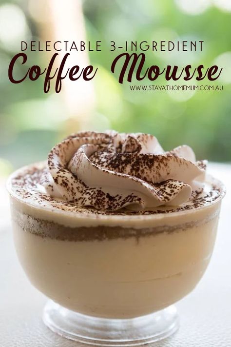 Pudding Recept, Mousse Recipes Easy, Coffee Mousse, 3 Ingredient Desserts, Mousse Dessert, Mousse Recipes, Dessert Ingredients, Coffee Dessert, 3 Ingredient