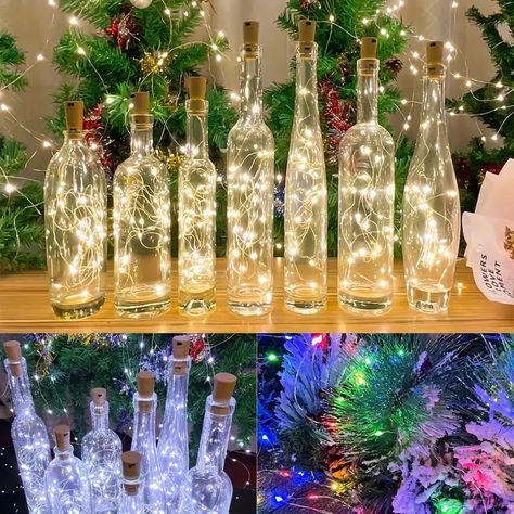 Wine Bottle Fairy Lights, Bottle Fairy Lights, Wine Bottle Lights, String Fairy Lights, Solar String Lights Outdoor, Light Decor, Novelty Lights, Indoor String Lights, Lighted Wine Bottles