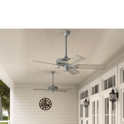 Outdoor Ceiling Fans Covered Patios, Best Outdoor Ceiling Fans, Ceiling Fan Cover, Garden Lighting Diy, Silver Ceiling Fan, Patio Fan, Covered Porches, Hunter Ceiling Fans, Hunter Fans