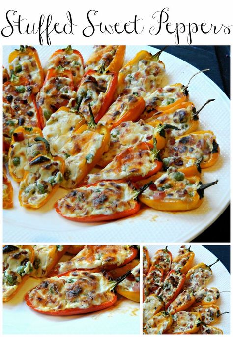 Sweet Pepper Recipes, Yummy Veggies, Fingerfood Party, Sweet Peppers, Appetizer Bites, Great Appetizers, Peppers Recipes, Party Food Appetizers, Stuffed Sweet Peppers