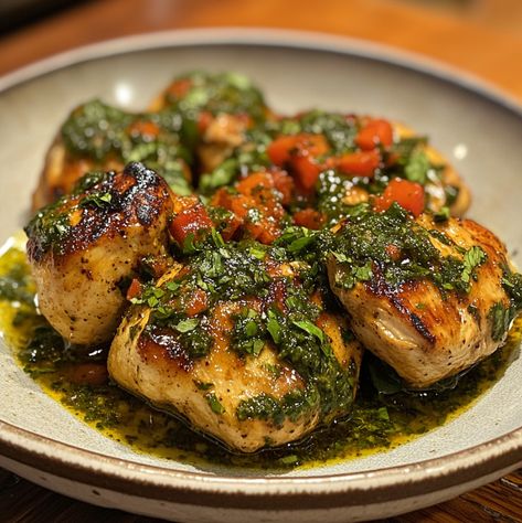 Chimichurri Chicken: A Delicious and Easy Recipe Chimichurri Chicken Recipe, Herb Chicken Recipes, Chimichurri Chicken, Garlic Herb Chicken, Almond Meal Cookies, Herb Chicken, Dinner At Home, Easy Homemade Recipes, Grilled Chicken Recipes