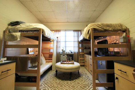 Butler Hall : Housing & Residential Life : Texas State University Texas State Dorm, University Dorms, Hall Flooring, Hall Room, Dorm Room Ideas, Texas State University, Bedroom Size, Window Sizes, Bed Desk