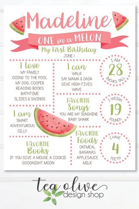 One In A Melon Birthday Invitation, One In A Melon 1st Birthday, One In A Melon First Birthday Diy, Watermelon Birthday Decorations, One In A Melon First Birthday Invitation, Melon Themed Birthday Party, First Birthday One In A Melon, Diy One In A Melon First Birthday, Onedermelon Birthday