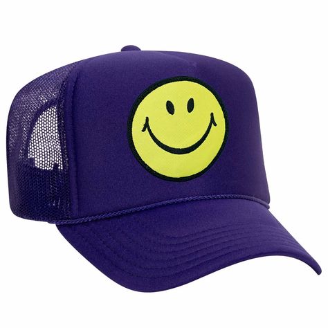 SMILEY VINTAGE TRUCKER HAT - Aviator Nation Blue Smile, Ninja Hoodie, Vintage Trucker Hat, Moto Pants, 59fifty Hats, Aviators Women, Vintage Trucker Hats, Aviator Nation, Hat Design