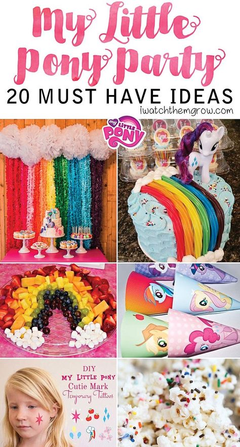 My Little Pony Party Ideas, Pony Party Ideas, Rainbow Dash Party, Food On A Budget, My Little Pony Birthday Party, Pony Birthday Party, Budget Party, Little Pony Birthday Party, My Little Pony Party