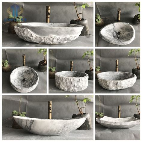 Transform your space with the rustic charm of a stone sink. Crafted from natural materials, each stone sink is a unique masterpiece, bringing a touch of nature into your kitchen or bathroom.#stonesink #sink #rusticbathroom Sink Bathroom Ideas, Marble Sink Bathroom, Bathroom Vessel Sinks, Modern Pedestal Sink, Marble Vessel Sink, Vanity Wash Basin, Marble Tub, Marble Sink, Washbasin Design