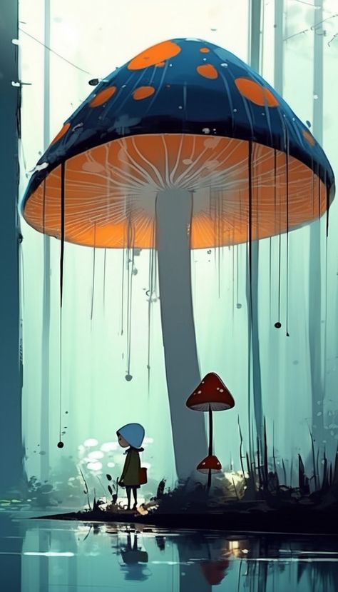 Fantasy mushroom art Fantasy Plants, Fantasy Mushroom, Giant Mushroom, Mushroom Drawing, Trash Polka, Magic Mushroom, Mushroom Fungi, Forest Art, Mushroom Art