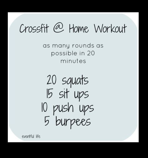 AMRAP 20 minutes - Love this at-home workout for those times it's impossible to make it to the gym! Wods Crossfit, Crossfit Humor, Crossfit Workouts At Home, Amrap Workout, Crossfit At Home, Crossfit Wods, Wod Workout, Insanity Workout, Sit Ups