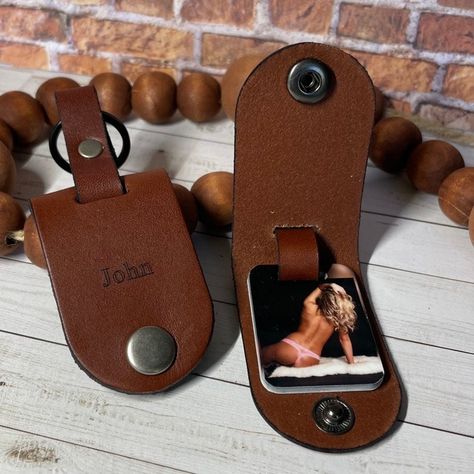 Picture Keychain, Keychain Custom, Keychain Leather, Leather Photo, Leather Engraving, Anniversary Gift For Him, Engraved Keychain, Personalized Gifts For Men, Photo Keychain