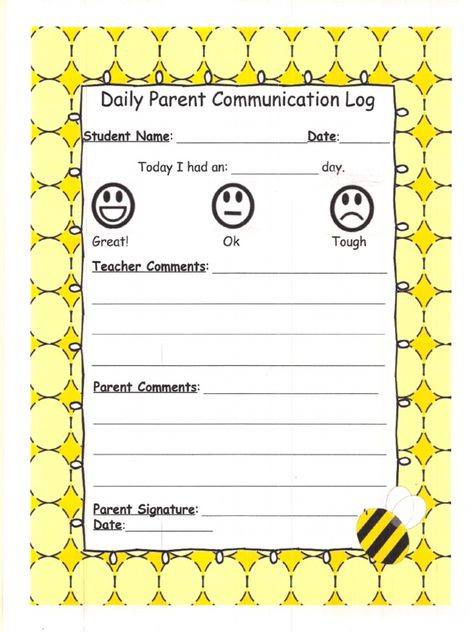 This is a printout of a parent communication log used for daily communication. I print out one and make copies for everyday use! Parent Communication Log, Teacher Comments, Notebook Template, Parent Teacher Communication, Communication Log, Daycare Forms, Behavior Plans, Communication Book, All About Me Preschool