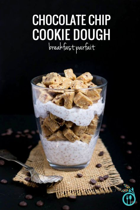 Vegan Chocolate Chip Cookie Dough Breakfast Parfait Vegan Chocolate Chip Cookie Dough, Breakfast Parfait Recipes, Breakfast Parfait, Giant Chocolate Chip Cookie, Parfait Breakfast, Vegan Cookie Dough, Parfait Recipes, Simply Quinoa, Giant Chocolate