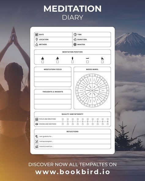 Bullet journal Meditation Journal Template, Meditation Planner, Spiritual Planner, Kdp Low Content, Manifestation Journaling, Digital Worksheets, Class Planner, Meditation Journal, Forgot Password