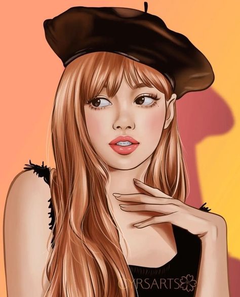 Lisa Fanart, Female Face Drawing, Drawing Heads, Cartoon Girl Drawing, Kpop Drawings, Illustration Art Girl, Black Ink Tattoos