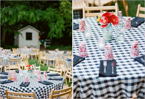 Black And White Picnic, Bbq Setup, Bbq Wedding Reception, Bbq Cake, Checkered Table, Bbq Bar, Backyard Bbq Party, Hot Dog Bar, Sunflower Centerpieces