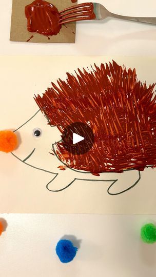 Hedgehog Crafts For Preschoolers, Fork Painting For Kids, Painted Hedgehog, Fork Painting, Hedgehog Painting, Early Childhood Educator, Hedgehog Craft, Sensory Activities, Early Childhood Education