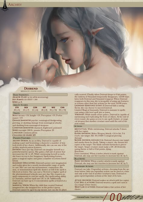 Archfey Art, Dnd Enemies, Daughter Of King, Dungeons And Dragons Races, D&d Online, Dnd Stats, Dnd Homebrew, Dnd Races, Dnd Classes