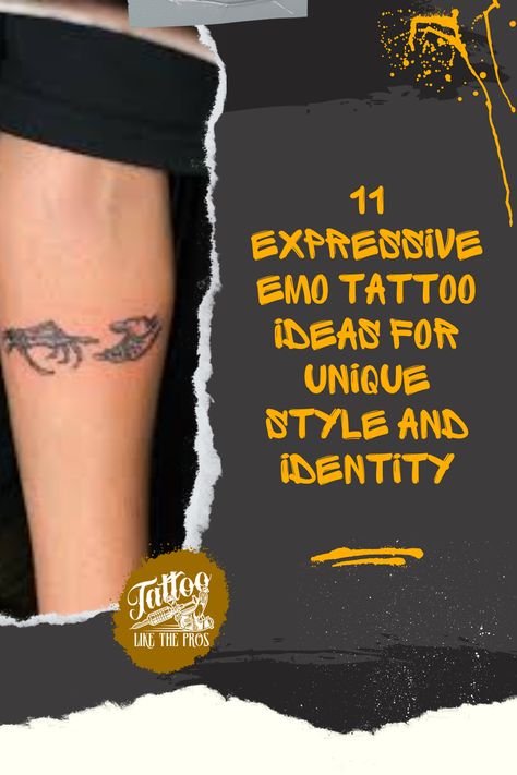 Expressive emo tattoo ideas Small Metal Tattoo, Pon And Zi Tattoo, Tattoo Ideas Emo, Emo Tattoo Ideas, Punk Rock Tattoos, Punk Symbols, Emo Tattoos, Rock Tattoo, Unique Ideas