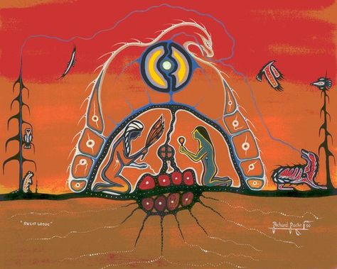 Native American Mythology, Sweat Lodge, Lodge Design, Native American Tattoos, Native American Artwork, Aboriginal People, Native American Design, Expressionism Painting, Indigenous Art