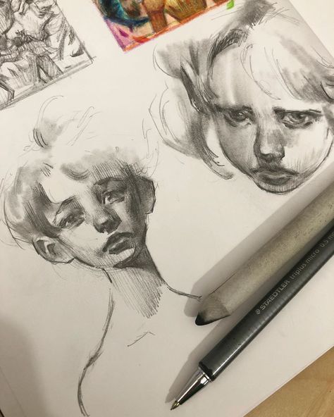 Here’s a sketch for an idea I keep coming back to but chickening-out of doing every time 😅 Maybe one day...!🤡 . . . #sketchbook #sketch… Chris Hong Art, Sketch Ideas Inspiration, Seni Pastel, 흑백 그림, 캐릭터 드로잉, 인물 드로잉, Arte Sketchbook, Arte Inspo, Sketchbook Inspiration