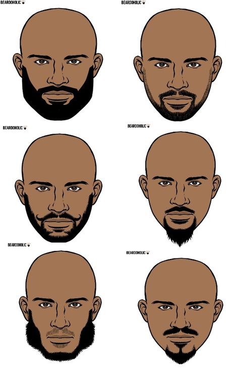 Black Men Beard Style Ideas, Black Bald Men Style, Beard Shapes For Men, Mens Beard Styles Shape, Bald Man Style, Shaving Style, Black Beard Styles, Bald Head With Beard, Beard Styles Shape