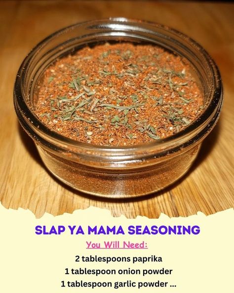 Slap Ya Mama Seasoning, Diy Spice Mix, Slap Ya Mama, Homemade Dry Mixes, Dry Rub Recipes, Homemade Spice Mix, Spice Blends Recipes, Homemade Sauce Recipes, Spice Mix Recipes