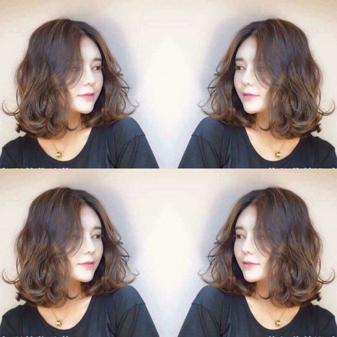 Digital Perm Short Hair, Short Hair Outfits, Middle Hair, Korean Short Hair, How To Curl Short Hair, Short Wavy Hair, Permed Hairstyles, Asian Hair, Short Curly Hair