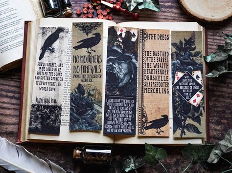 Six of Crows Bookmark Collection, Grisha Bookmarks, Leigh Bardugo, Kaz Injej Ketterdam Six Of Crows Bookmark, Bookmark Collection, Leigh Bardugo, Book Marks, Literary Gifts, Book Jewelry, Six Of Crows, Bookmarks Handmade, Crows