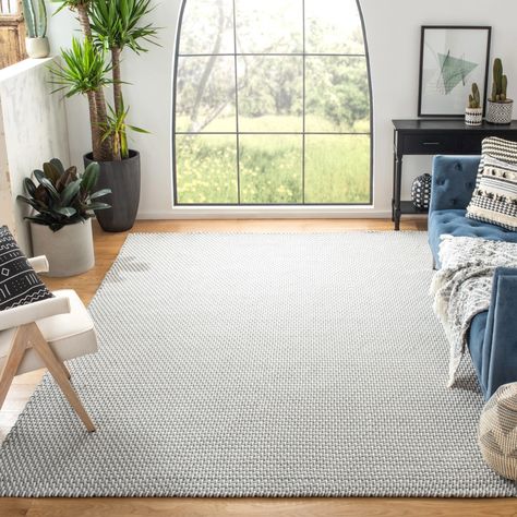 Latitude Run® Bernel Handmade Flatweave Cotton Light Gray Area Rug | Wayfair Gray Kitchens, Contemporary Design Style, Spindle Dining Chair, Small Apartment Living Room, Create Decor, Future Apartment, Cotton Area Rug, Light Grey Area Rug, Elegant Living Room