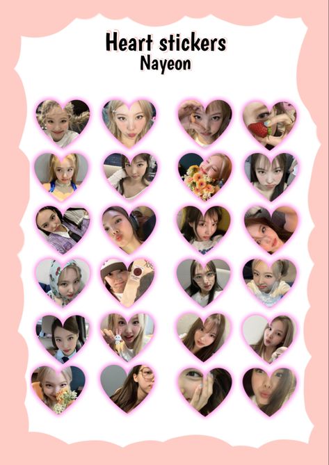 Nayeon Heart, Sticker Kpop, Mail Stickers, Lomo Card, Sticker Template, I Love My Girlfriend, Photo Heart, Heart Stickers, Printable Stickers