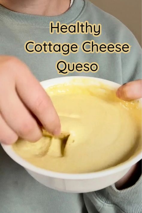 Cottage Cheese Guacamole, Madison Loethen, Cottage Cheese Queso, Cottage Cheese Recipes Healthy, Cheese Queso, Cheese Bagels, Queso Recipe, 2b Mindset, Crowd Pleasing Appetizers